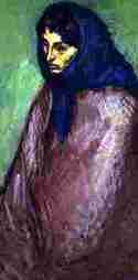 painting of woman in grief