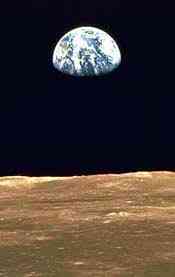 Earth rise as seen from the moon