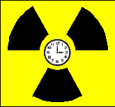 radiation symbol with clock in the middle