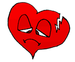 drawing of broken heart