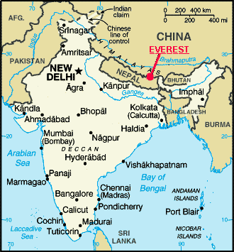 World  China on Himalayan Range That Is Part Of The Border Between Nepal And China