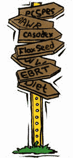 road sign with many directions given