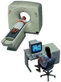 illustration of a PET scan