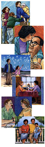 collage of several family scenes