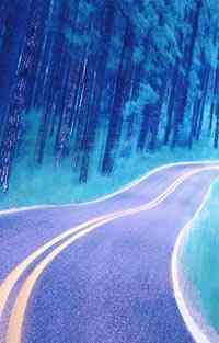 surreal perspective of twisting highway